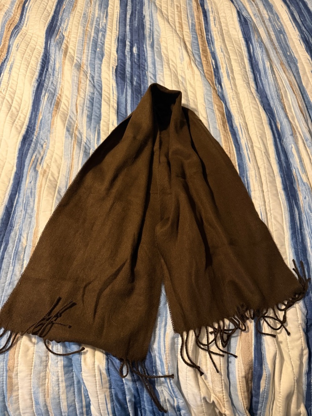 Geoffrey Beene Brown Fringe Scarf